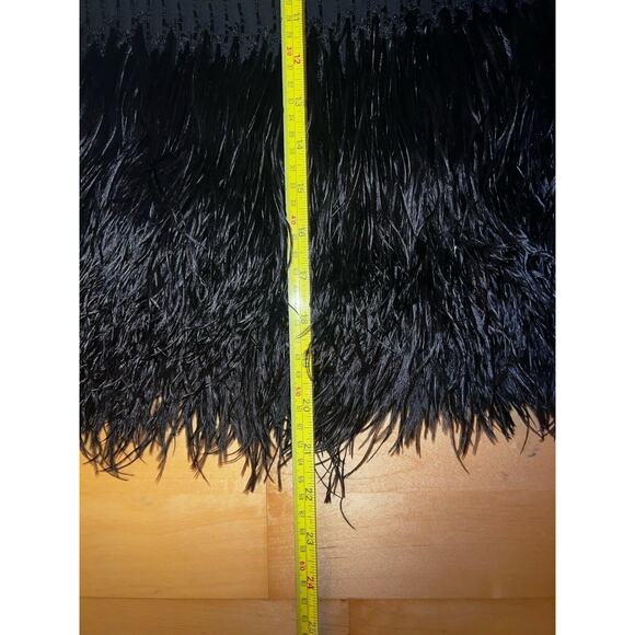 NWOT Ralph Lauren Black Label Ostrich Feather Beaded Sequin Mini Skirt Silk 10 - Picture 6 of 9